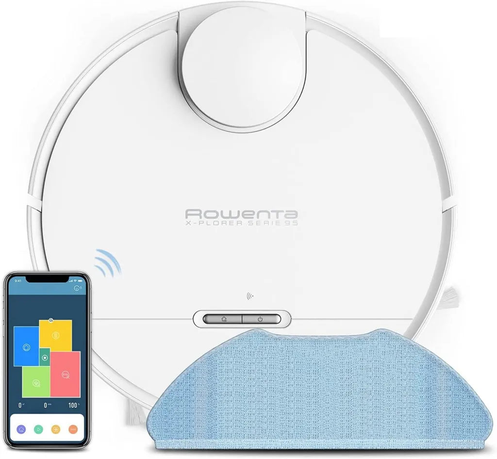Rowenta X-Plorer 95 Saugroboter mit Laser-Navigation, 4-in-1 Saugfunktion, 12.000 Pa Leistung, ideal für Allergiker und Haustiere, kompatibel mit Sprachassistenten, deckt 220m²