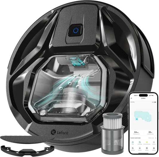 Lefant M320 3-in-1 Saugroboter mit Wischfunktion, 6000Pa Saugleistung, 800ML Staubbehälter, Präzisions-Navigation, WLAN/App-Steuerung, Ideal für Tierhaare und Teppiche