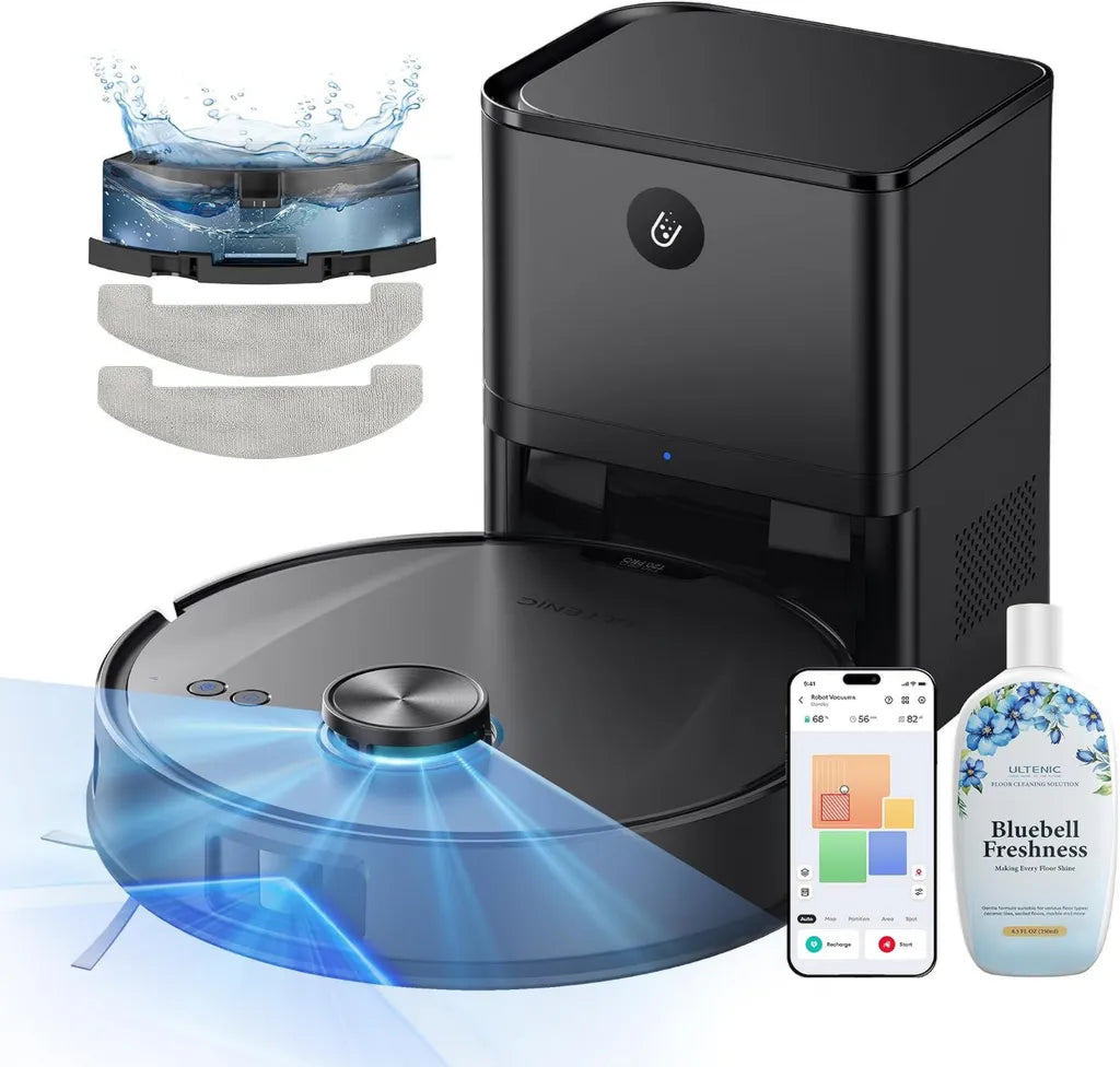 Ultenic T20 Pro Saugroboter mit 8000 Pa und Wischfunktion, 3,5 L Absaugstation, ideal für Tierhaare und Teppiche, AI-basierte Hindernisvermeidung, App-Steuerung