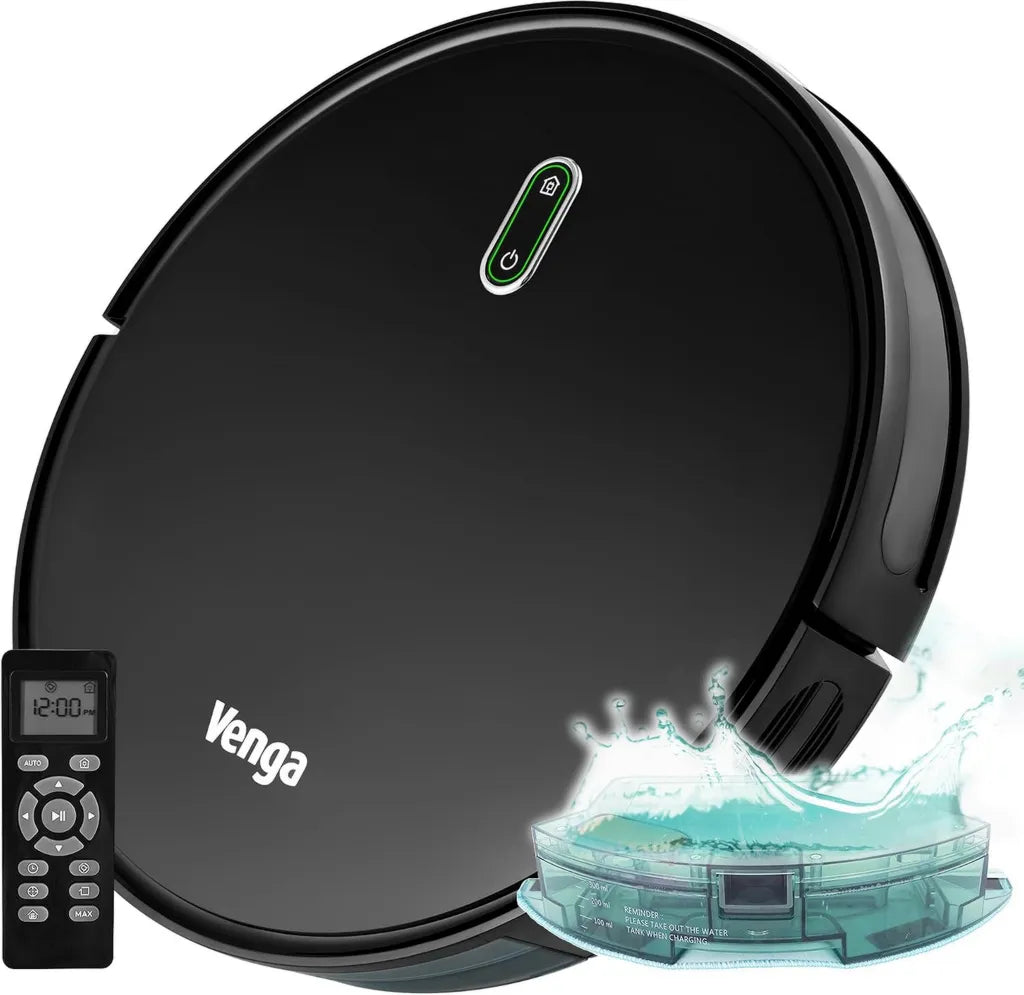 Intelligenter Staubsaugroboter mit Wischfunktion, 6 Modi, leiser Betrieb, Schwarz