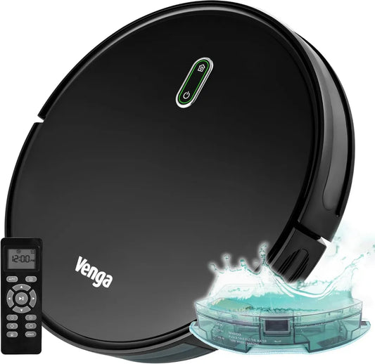 Intelligenter Staubsaugroboter mit Wischfunktion, 6 Modi, leiser Betrieb, Schwarz