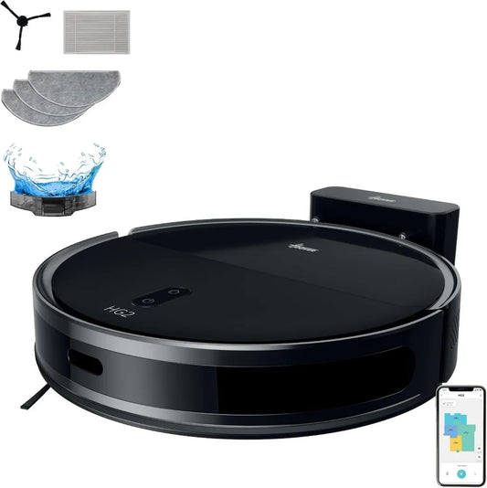 Hoover HG2 Hydro Staubsauger- und Wischroboter, 5000Pa Leistung, ultraflach, Lasernavigationssystem, 160 Min Betriebszeit, ideal für Möbelreinigung, Steuerung via HG Robots App