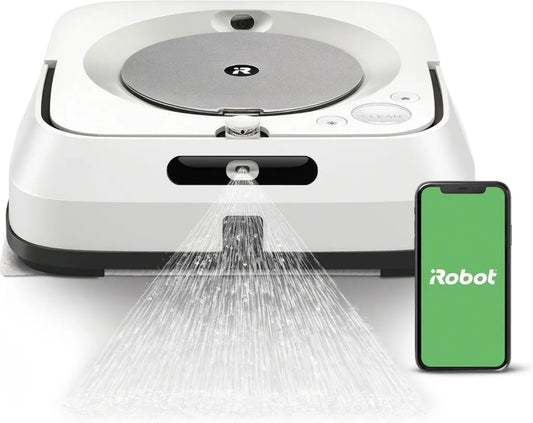 iRobot Braava Jet m6 Wischroboter mit Präzisions-Sprühstrahl, Smart-Home-Verbindung, Weiß/Silber