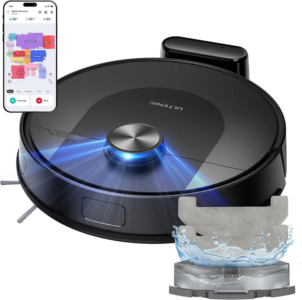 Leistungsstarker Ultenic 3-in-1 Staubsauger-Roboter, ideal für Teppiche und Tierhaare