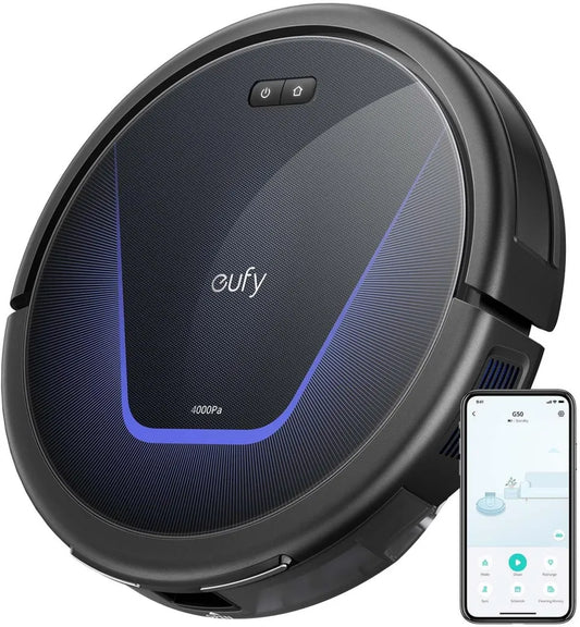 eufy RoboVac G50 Staubsaugerroboter, 4000Pa Saugleistung, Dynamische Navigation, Ultraflaches Design, Speziell für Tierhaare und Hartböden