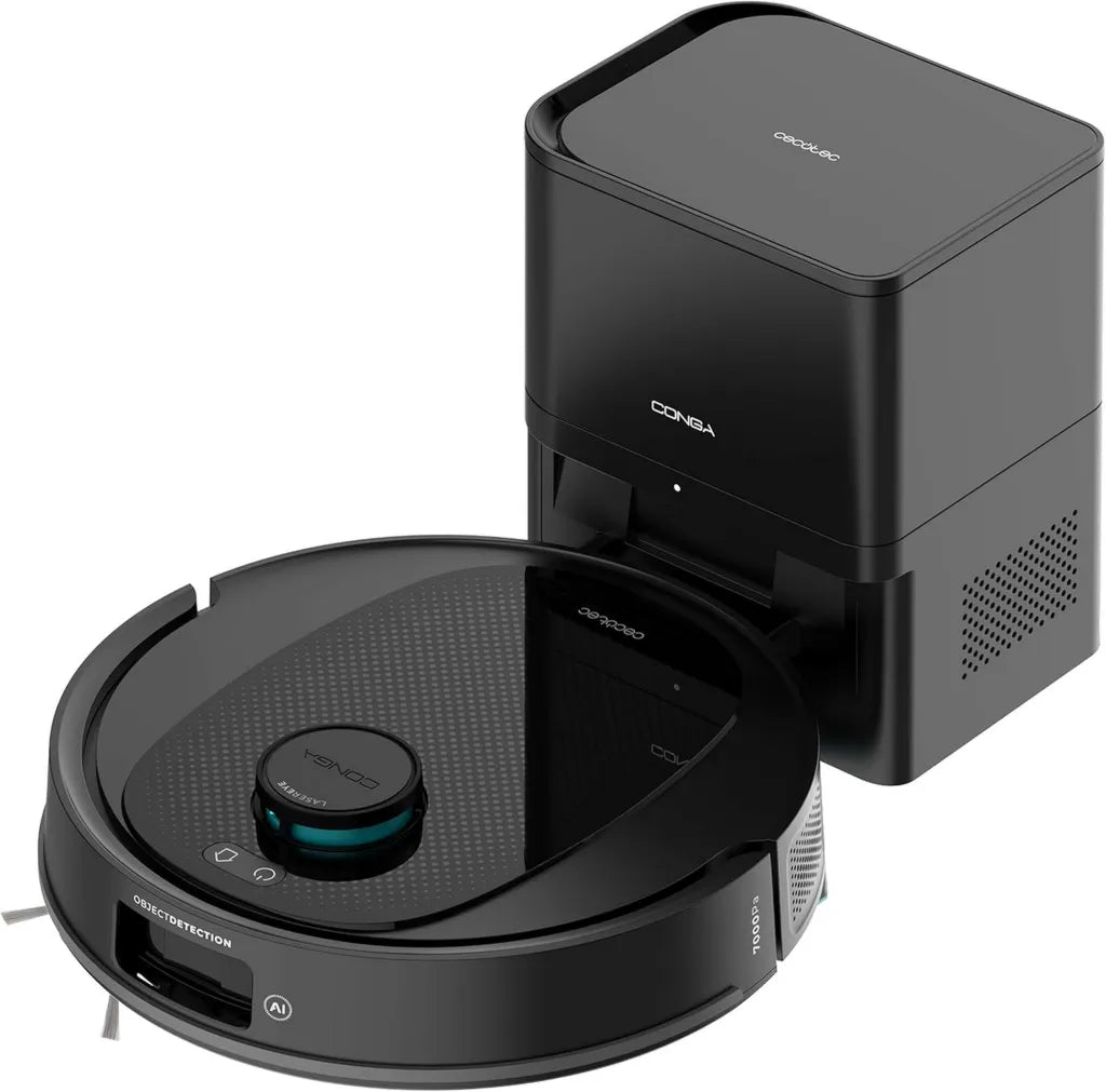 Cecotec Conga Y80 X-Treme Saug- und Wischroboter mit KI, 13000Pa, Selbstentleerung, Lasernavigation, 2.5L Basis, App-Steuerung, 220m² Reichweite