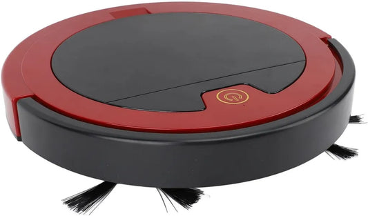 Automatischer Saugroboter mit USB-Aufladung für Hartböden und Teppiche, ideal für Tierhaare, in Rot