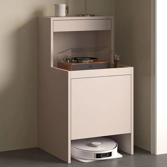 Roboter-Staubsauger-Schrank aus Massivholz mit Türen und Schubladen, idealer Aufbewahrungs-Organizer für Wohnzimmer, Schlafzimmer und Küche