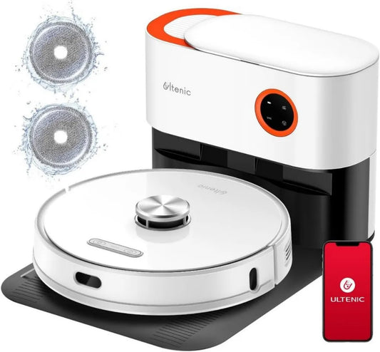 Ultenic T10 Pro Saug- und Wischroboter mit 4000 Pa Saugleistung, Selbstentleerung und UV-Licht, LiDAR-Navigation, 220 Min Laufzeit, App- und Alexa-Steuerung, ideal für Teppiche und Tierhaare