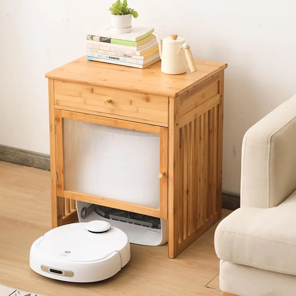 Moderner rollbarer Staubsauger-Roboter-Schrank – Platzsparender Beistelltisch für Zuhause und Büro