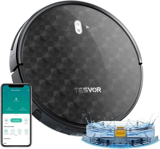 Tesvor M1 PRO Staubsaugerroboter mit 4000 Pa Saugkraft, ideal für Tierhaare und Allergiker, kompatibel mit Alexa und Google, inkl. intelligenter Raumkartierung