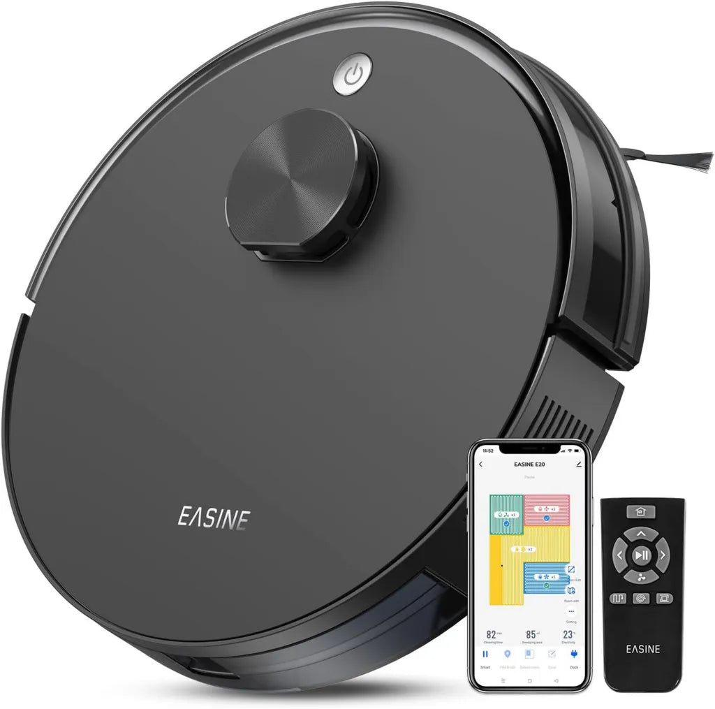 Staubsaugerroboter mit LiDAR-Technologie, 10000Pa Saugkraft, ideal für Tierhaare und Teppiche, 150 Min Laufzeit, App & Fernbedienung, Schwarz