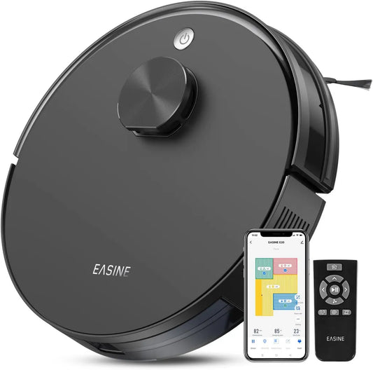 Staubsaugerroboter mit LiDAR-Technologie, 10000Pa Saugkraft, ideal für Tierhaare und Teppiche, 150 Min Laufzeit, App & Fernbedienung, Schwarz
