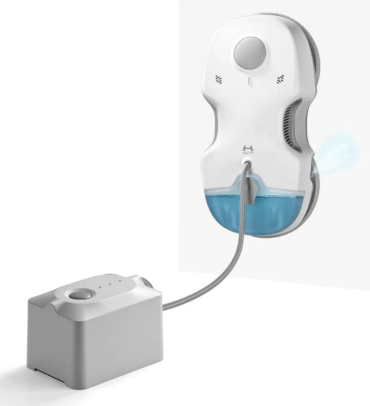 Hutt S7 Plus Fensterputzroboter, Kabelloser Akku, 60 Min Laufzeit, 6500 Pa Saugleistung, 3D Doppelpad, Automatische Reinigung mit Sprühtank, 80 ml Behälter