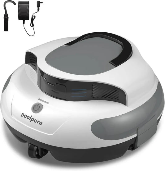 Kabelloser Poolroboter 2026 mit 100 Min Laufzeit für Aufstellbecken bis 90m², Dual Hall-Sensoren, IPX8