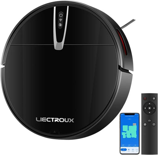 LIECTROUX V3S Pro Saugroboter, 4000 Pa, App-Steuerung, Auto-Aufladen, Dual-Reinigung, Speicherfunktion