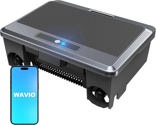 WAVIO Solar Poolskimmer Roboter 2026 mit App, Akku, Dual-Ladeoptionen und intelligenter Hindernisvermeidung
