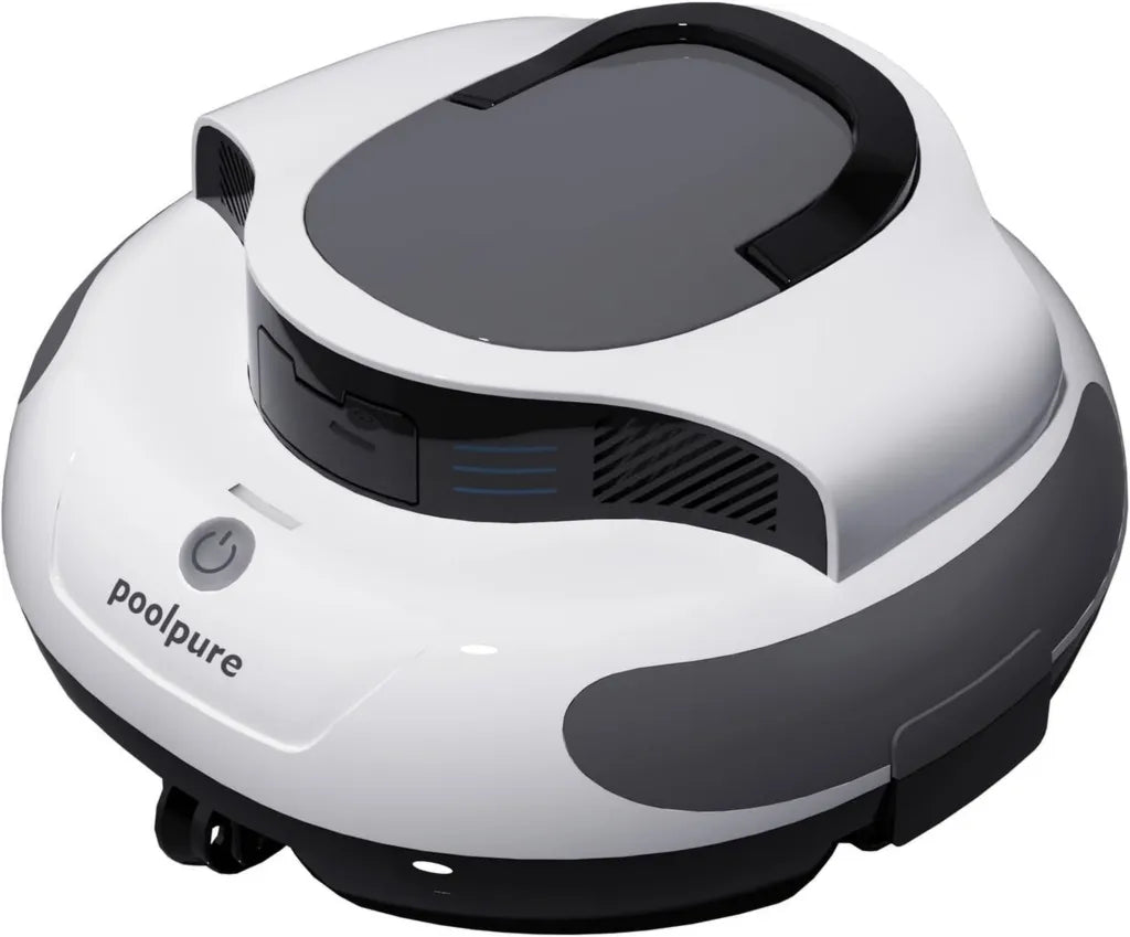 POOLPURE Kabelloser Poolroboter: Effiziente Reinigung für Aufstellbecken bis 90m², 100 Minuten Laufzeit, IPX8 Wasserschutz, Dual-Motor