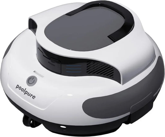 POOLPURE Kabelloser Poolroboter: Effiziente Reinigung für Aufstellbecken bis 90m², 100 Minuten Laufzeit, IPX8 Wasserschutz, Dual-Motor