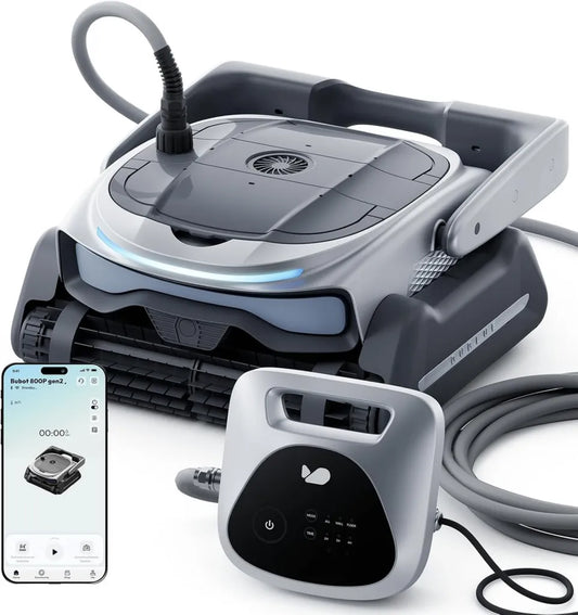 BUBLUE Bubot 800P Gen 2 Poolroboter mit Intelligenter Navigation, Leistungsstarker Saugkraft und App-Steuerung für Pools bis 100㎡