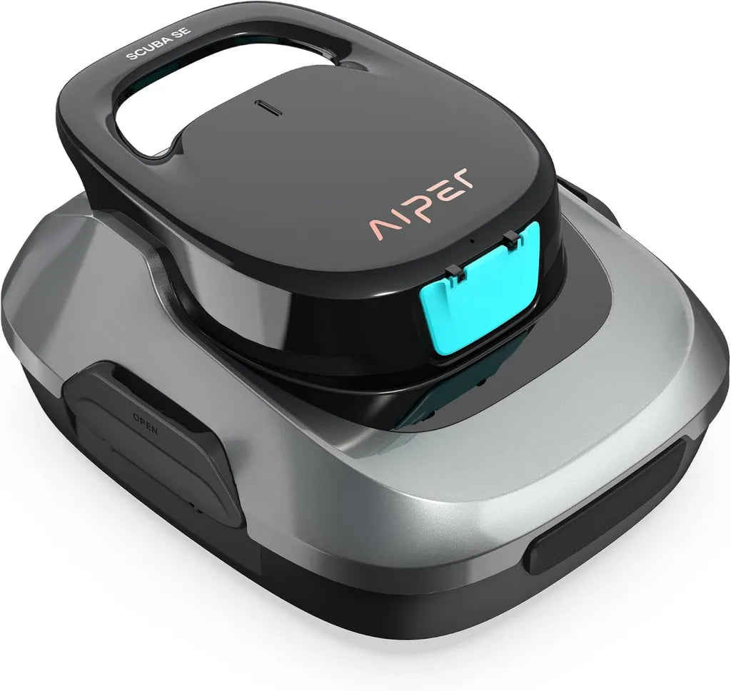 Kabelloser AIPER Poolroboter, 90 Min Laufzeit, Intelligente Parkfunktion, Leichtbauweise, Für Bodenpools bis 80 m²