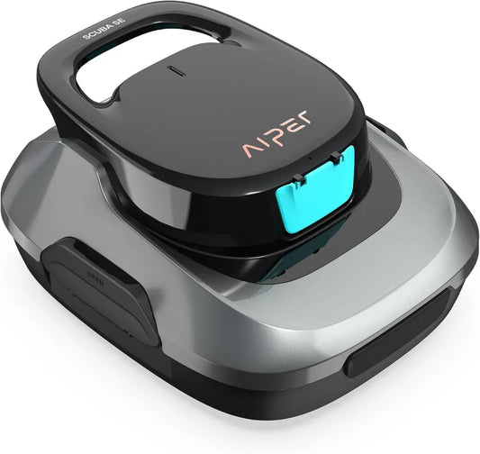 Kabelloser AIPER Poolroboter, 90 Min Laufzeit, Intelligente Parkfunktion, Leichtbauweise, Für Bodenpools bis 80 m²