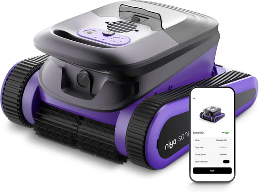 Dolphin Niya Sonar Poolroboter für Boden und Wände, App-gesteuert, Wasserlinienreinigung, intelligente Navigation, 2,5 Std. Reinigung, Feinfilter, geeignet für Pools bis 12 m