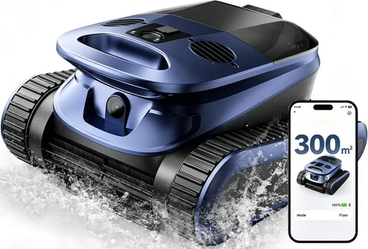 EVERCROSS BOT Poolroboter 2026 mit KI-Navigation und App-Steuerung, 240 Min Laufzeit, Reinigung von Boden, Wänden und Wasserlinien, Doppelfilter, für Pools bis 300 m²