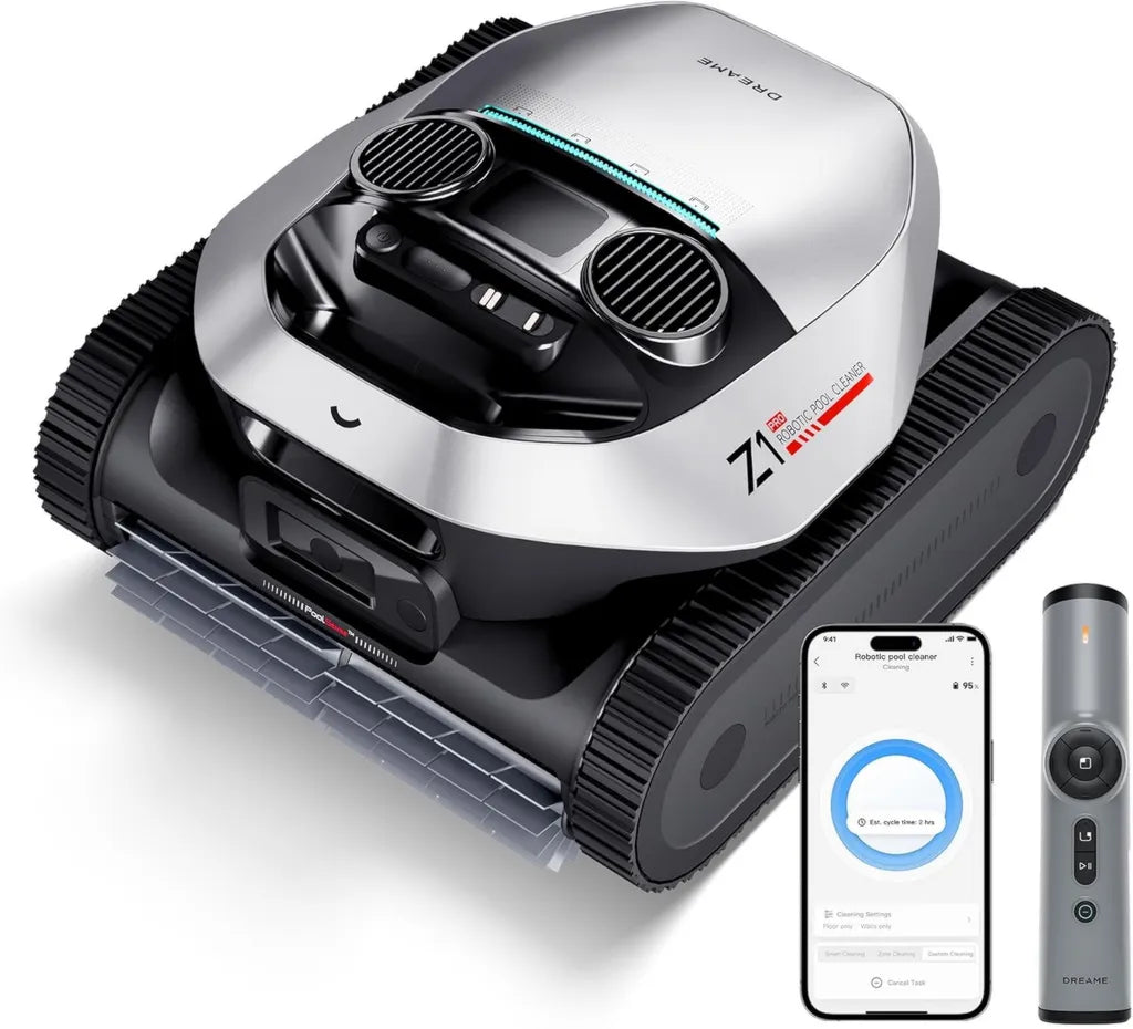 DREAME Z1 Pro Poolroboter, kabellos mit 8000 GPH Saugkraft, LiFi-Steuerung, automatische Rückholung, für alle Poolarten geeignet
