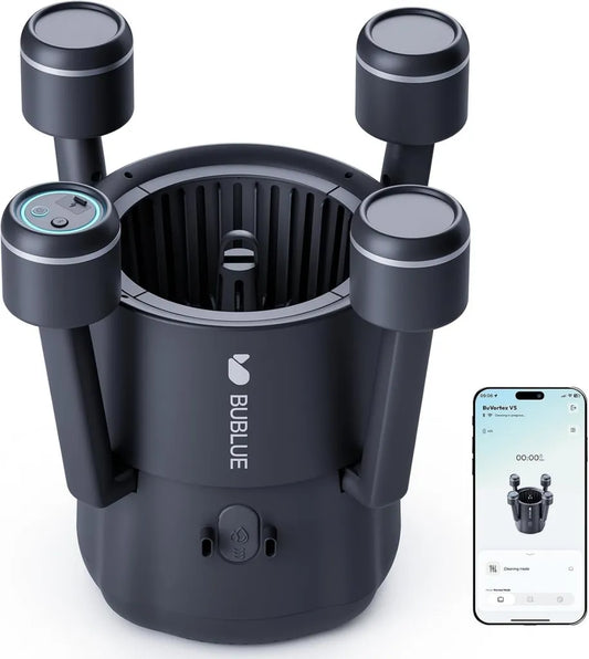 BUBLUE V5 Poolroboter mit Akku, App-Steuerung, 5L Filter, Doppelmodus, KI-Navigation für alle Pools