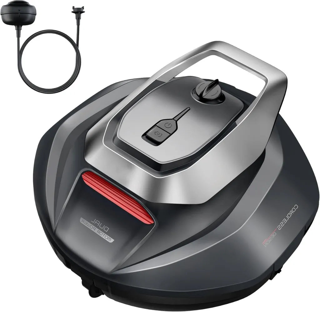 Kabelloser Poolroboter mit Dual-Motor, 90 Minuten Laufzeit, 80㎡ Reinigungsfläche, Auto-Parkfunktion, Ideal für alle Pooltypen