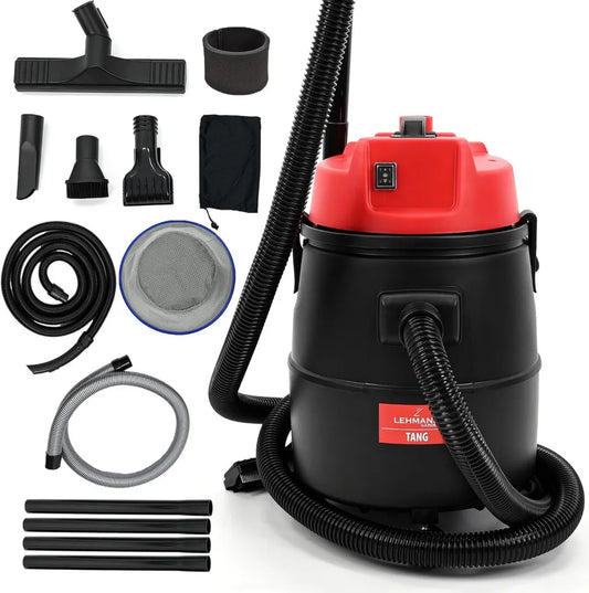 LEHMANN Multifunktionaler Teichsauger 1400 W, 30 L, Nass- und Trockensauger mit Gebläse, Effiziente Pool- und Teichreinigung, Inklusive Zubehör