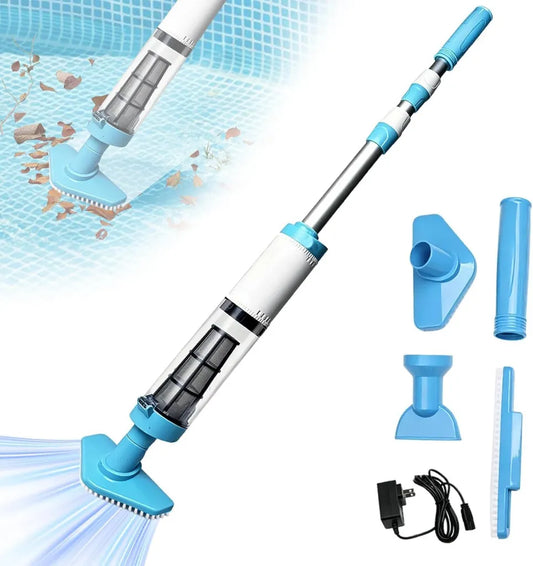 Kabelloser 3-in-1 Poolsauger mit Teleskopstange, 90 Min. Akkulaufzeit für kleine Pools und Spas