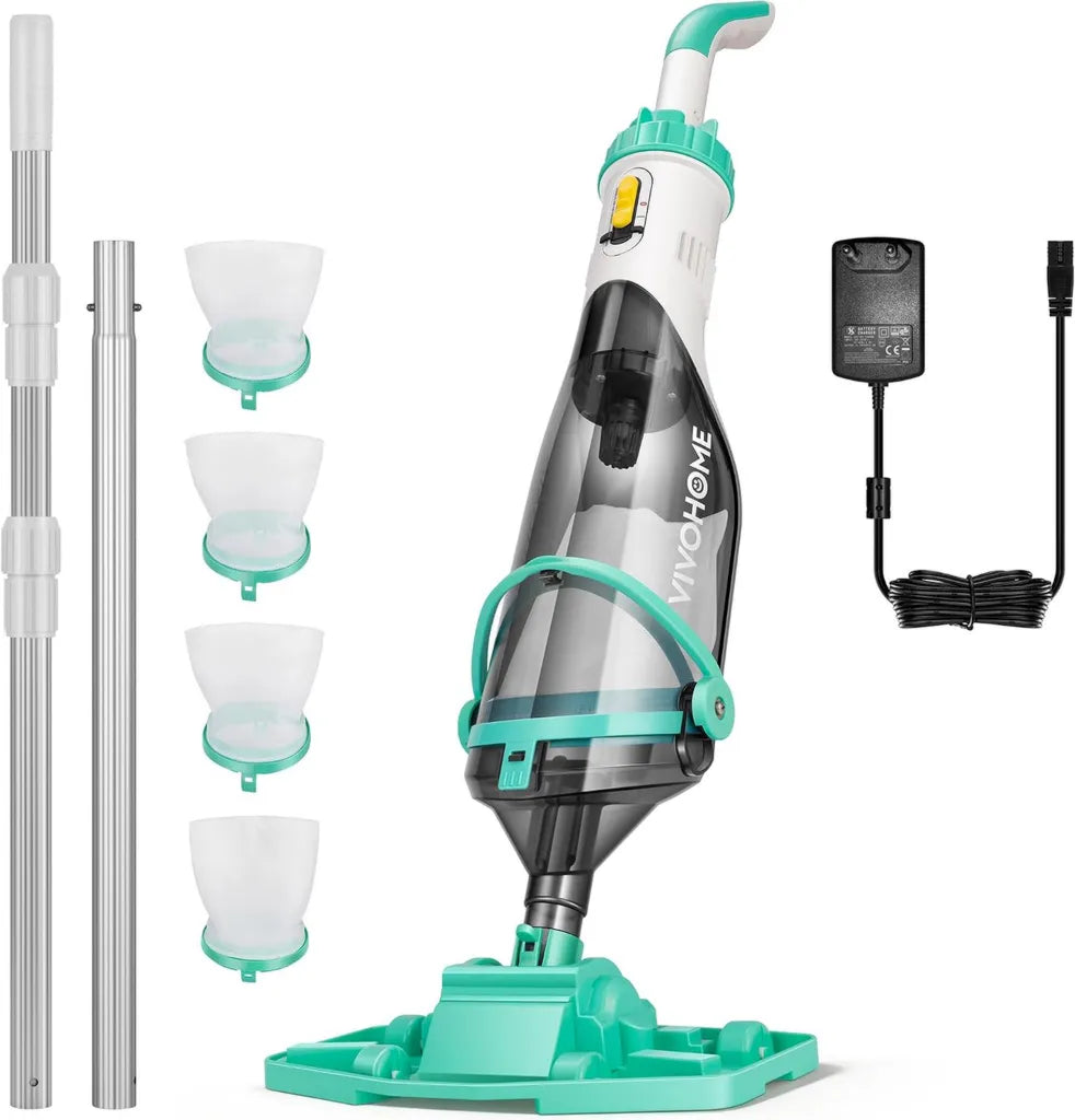 Kabelloser Poolsauger 70L mit Teleskopstange für Schwimmbad und Spa