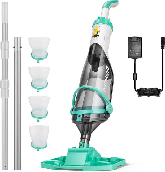 Kabelloser Poolsauger 70L mit Teleskopstange für Schwimmbad und Spa